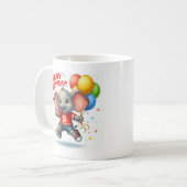 Big Five Celebration: Elephant mit Ballons Toddl Kaffeetasse (Vorderseite Links)