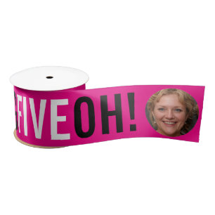 Big Five OH! Drei Fotos rosa Geburtstag Satinband