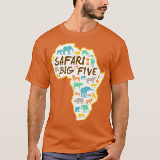 Big Five Safari Animes Africa Map T-Shirt