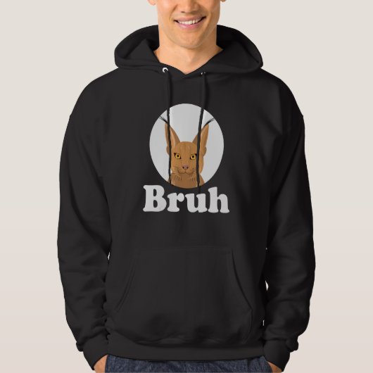 Big Floppa Caracal Cat Meme Bruh Hoodie (Vorderseite)