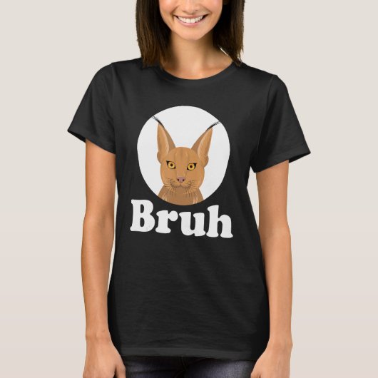 Big Floppa Caracal Cat Meme Bruh T-Shirt (Vorderseite)