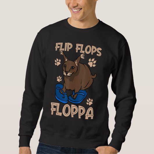 Big Floppa Caracal Cat Meme Flip Flop Floppa Sweatshirt (Vorderseite)