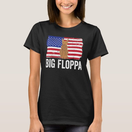 Big Floppa Caracal Cat Meme USA Flag Patriotic_1 T-Shirt (Vorderseite)
