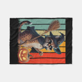 Big Floppa Meme Caracal Cat Halloween Fleecedecke (Vorderseite (Horizontal))