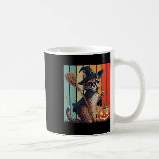 Big Floppa Meme Caracal Cat Halloween Kaffeetasse (Rechts)
