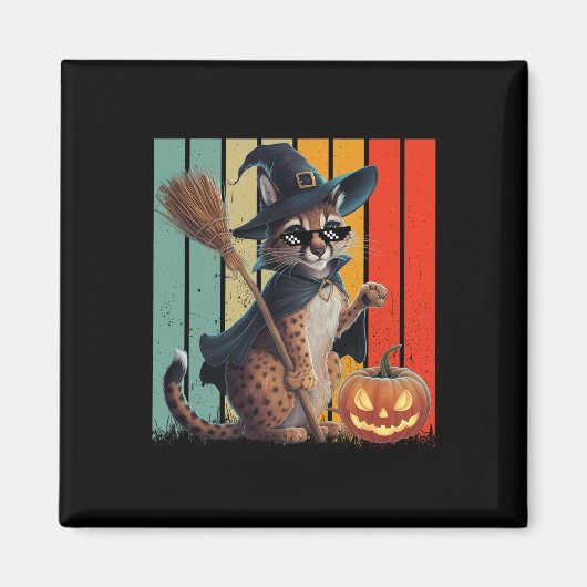 Big Floppa Meme Caracal Cat Halloween Magnet (Vorne)