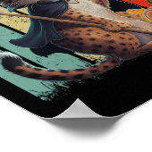 Big Floppa Meme Caracal Cat Halloween Poster (Ecke)