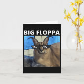Big Floppa Meme Cat Karte (Gelbe Blume)