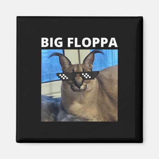 Big Floppa Meme Cat Magnet (Vorne)