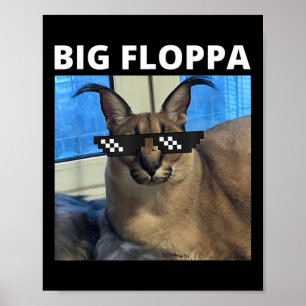 Big Floppa Meme Cat Poster