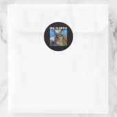 Big Floppa Meme Cat Runder Aufkleber (Tasche)