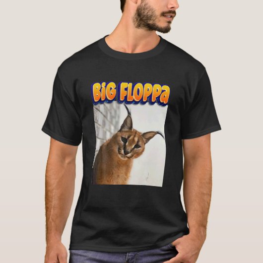 Big Floppa Meme Katze T-Shirt (Vorderseite)