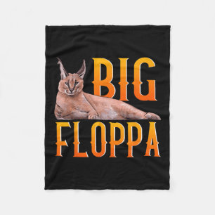 Big Floppa Meme Niedlich Caracal Cat Fleecedecke