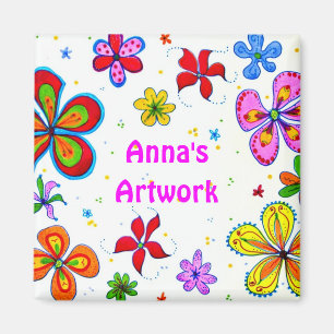 Big Flowers Art Design Magnet