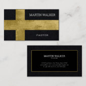 Big Foil Gold Cross Religious Visitenkarte (Vorne/Hinten)