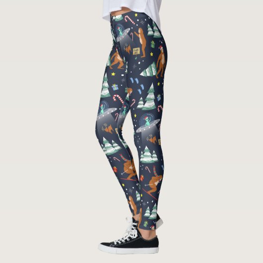 Big Foot, Außerirdischen & Reindeer SciFi Weihnach Leggings (Links)