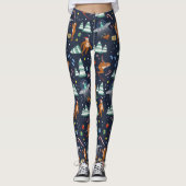 Big Foot, Außerirdischen & Reindeer SciFi Weihnach Leggings (Vorderseite)