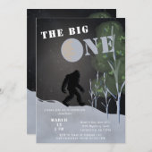 Big Foot Big One erster Geburtstag Einladung (Vorne/Hinten)