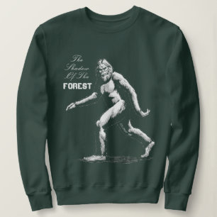Big Foot, der Schatten des Sweatshirts im Wald