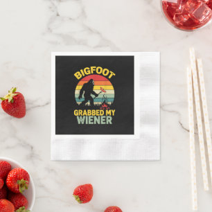 Big Foot hat mein Würstchen Lustiger Sasquatch Serviette