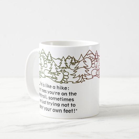 Big Foot Hiker Footprints personalisiert Mug Kaffeetasse (Vorderseite Links)
