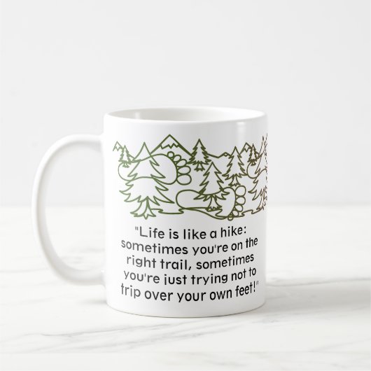 Big Foot Hiker Footprints personalisiert Mug Kaffeetasse (Links)