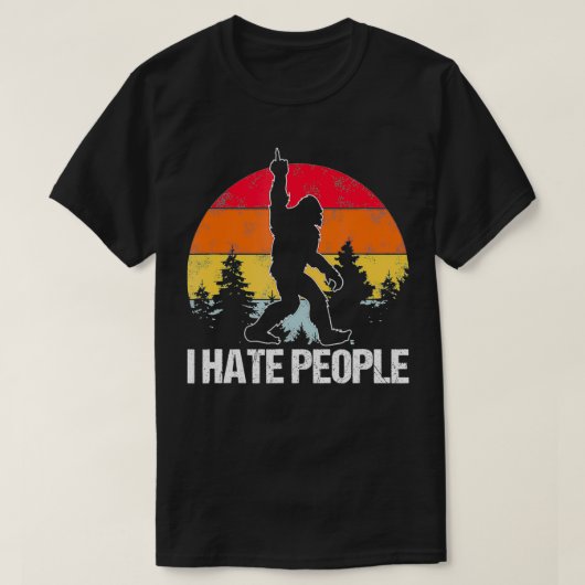 Big Foot I Hasse Menschen Middle Finger Sasquatch  T-Shirt (Design vorne)