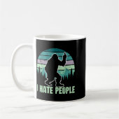 Big Foot I Hate People Middle Finger Sasquatch Ret Kaffeetasse (Links)