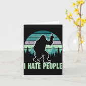 Big Foot I Hate People Middle Finger Sasquatch Ret Karte (Gelbe Blume)