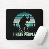 Big Foot I Hate People Middle Finger Sasquatch Ret Mousepad (Mit Mouse)