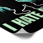 Big Foot I Hate People Middle Finger Sasquatch Ret Poster (Ecke)