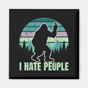 Big Foot Ich hasse Leute Mittelfinger Sasquatch Re Magnet