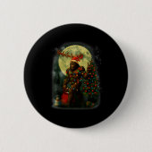 Big Foot Rock On Santa Snowman Christmas Tree Xmas Button (Vorderseite)