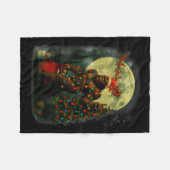 Big Foot Rock On Santa Snowman Christmas Tree Xmas Fleecedecke (Vorderseite (Horizontal))