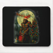 Big Foot Rock On Santa Snowman Christmas Tree Xmas Mousepad (Vorne)