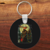 Big Foot Rock On Santa Snowman Christmas Tree Xmas Schlüsselanhänger (Vorderseite)