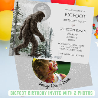 Big Foot/Sasquatch Geburtstagsparty 1 Foto Einladung
