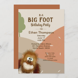 Big Foot/Sasquatch Geburtstagsparty Einladung