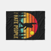 Big Foot Sasquatch I Hate People Funny Bigfoot Vin Fleecedecke (Vorderseite (Horizontal))