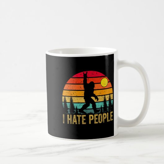 Big Foot Sasquatch I Hate People Funny Bigfoot Vin Kaffeetasse (Rechts)
