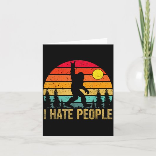 Big Foot Sasquatch I Hate People Funny Bigfoot Vin Karte (Vorderseite)