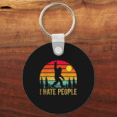 Big Foot Sasquatch I Hate People Funny Bigfoot Vin Schlüsselanhänger (Vorderseite)