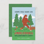 Big Foot Sasquatch Klassenzimmer Valentine's Excha Einladung (Vorne/Hinten)