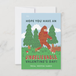 Big Foot Sasquatch Klassenzimmer Valentine's Excha Einladung