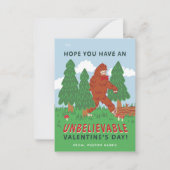 Big Foot Sasquatch Klassenzimmer Valentine's Excha Mitteilungskarte (Vorderseite)