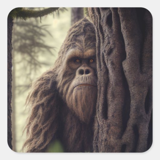 Big Foot/Sasquatch Quadratischer Aufkleber (Vorderseite)