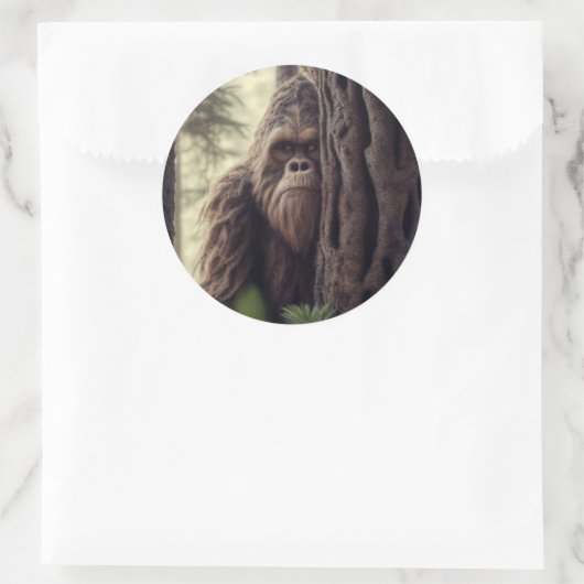 Big Foot/Sasquatch Runder Aufkleber (Tasche)
