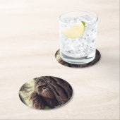 Big Foot/Sasquatch Runder Pappuntersetzer (Vor Ort)