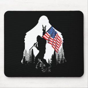 Big Foot Shirt Bigfoot American Flag Patriotic Mousepad