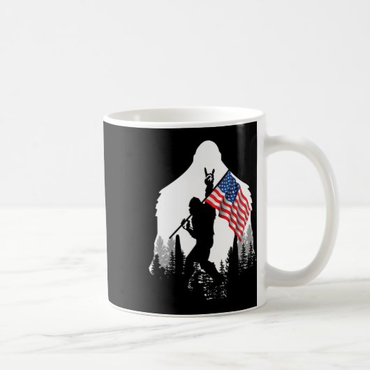 Big Foot Shirt - Bigfoot Sasquatch American Flag P Kaffeetasse (Rechts)